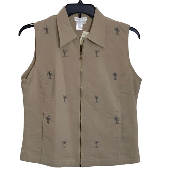 NWT Coldwater Creek embroidered detail zip front vest. Size medium - Picture 4 of 9